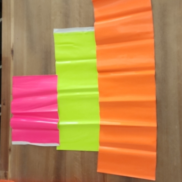 Transparent Jelly Faux Leather & Neon Vinyl Remnants – Glitter Stars / Holograph - Picture 4 of 5